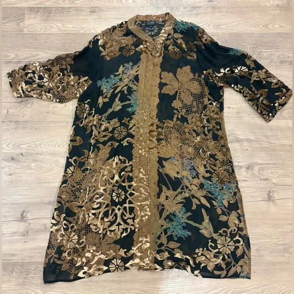 Citron Santa Monica Sheer Burnout Tunic / Kaftan Dress – Size 2X - Picture 1 of 4